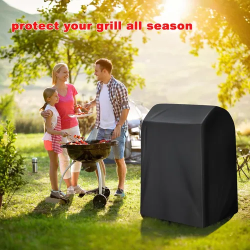 Vista 7 de Funda para Parrilla, 32 Pulgadas Impermeable Resistente a los Rayos UV de Servicio Pesado Funda Pequeña para Parrilla BBQ para Parrilla al Aire