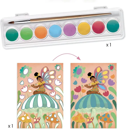 Vista 8 de DJECO Kit de manualidades de hadas – Pintura, dibuja, construye y más para el hogar, la escuela o regalos, divertido y creativo para familiares