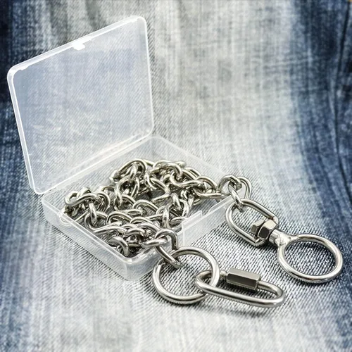 Vista 7 de Collar de cadena para perro, correa de acero inoxidable de metal, collar de estrangulador de entrenamiento, hebilla ajustable, cabeza de rotación
