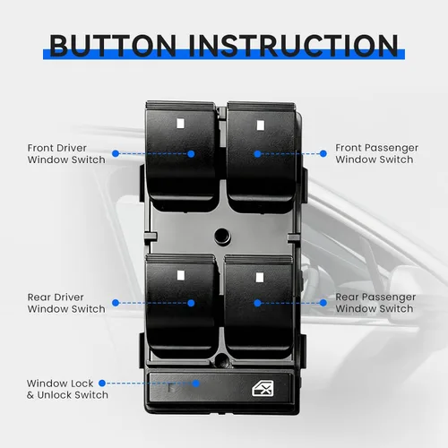 Vista 3 de PANNUOSCS Interruptor de ventana para conductor e interruptor de ventana para pasajeros compatible con Chevy Silverado Traverse GMC Sierra 1500