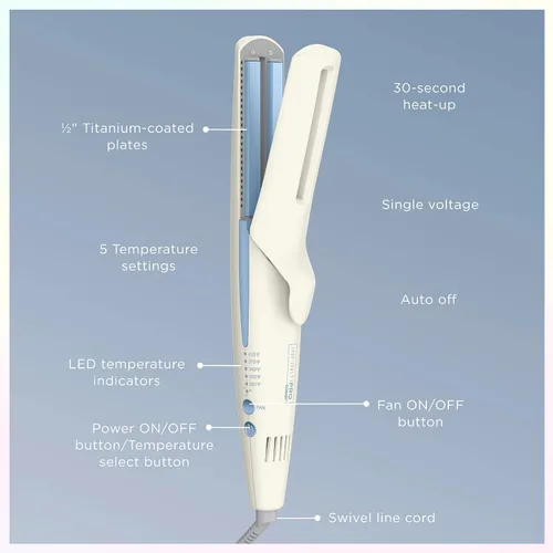 Vista 5 de INFINITIPRO BY Conair QuadAir - Plancha plana para alisar el cabello, control de daños con alisado de una sola pasada, Quad Power es cuatro placas