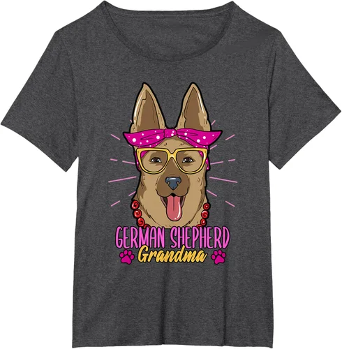 Vista 5 de Camiseta de piel de pastor alemán para mujer, con diseño de pata de mamá, padre, amor, perros, perro, Negro, S