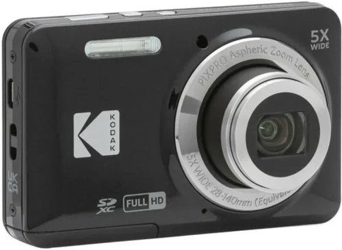 Vista 5 de Kodak PIXPRO Friendly Zoom FZ55 Cámara digital (negra) Paquete con estuche para cámaras compactas, y tarjeta de memoria Kodak 32GB Clase 10 UHS-I U1