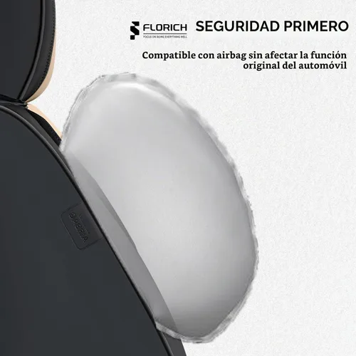 Vista 6 de FLORICH Fundas de asiento, juego completo de fundas de asiento de automóvil, fundas de asiento de cuero de napa de lujo, transpirables e Negro