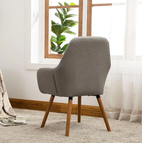 Vista 5 de Tuchico silla decorativa de tela contemporánea., Tela, Gris
