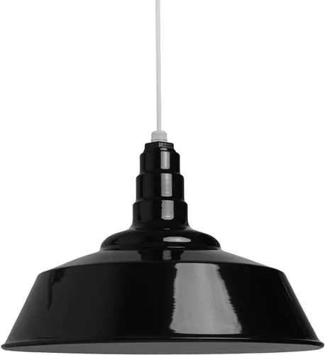 Vista 57 de Steel Lighting Co. Manhattan Warehouse Light Colgante montado en el techo Cúpula de 20 pulgadas vástago de 12 pulgadas Luz de granero