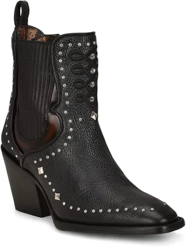 Vista 2 de Cuadra Botín para mujer en cuero genuino negro 4P04RS