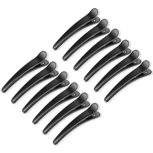 Vista 2 de Sublaga - 12 pinzas para el cabello para peinar, antideslizantes, coloridas, de plástico, con diseño de cocodrilo, para mujeres, bebés, niños