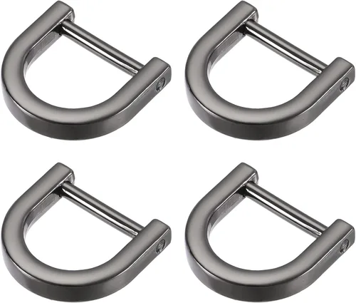 Vista 6 de METALLIXITY Metal D Rings Non-welded D-shaped Ring Buckles for DIY Keychains Card Holders Purse