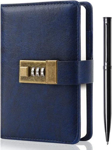 Vista 9 de WEMATE Diario con Cerradura, Diario con Cerradura, Cuaderno de Contraseña, Bolígrafo y Caja de Regalo - Perfecto para Hombres y Mujeres - 4.3X Negro