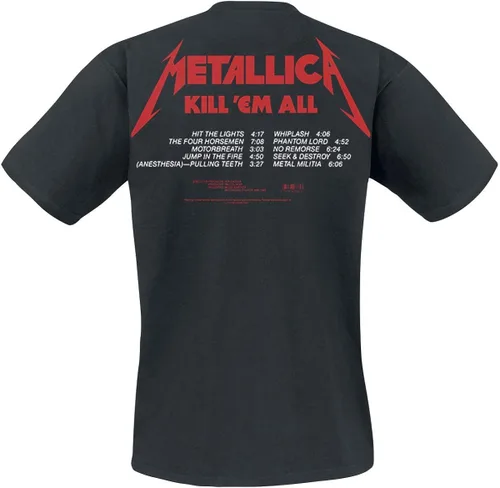 Vista 2 de Metallica Mens Kill Em All Tracks Back Print T-Shirt