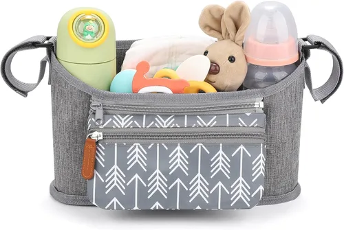 Vista 3 de Accmor Organizador universal para cochecito con bolsa desmontable para teléfono, organizador de cochecito, accesorios para Uppababy, Baby Jogger