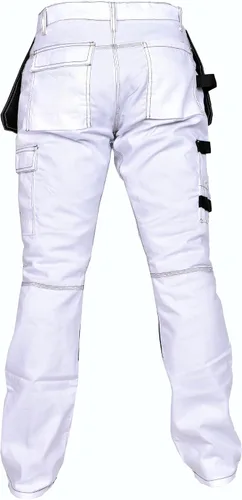 Vista 6 de Pantalones de construcción para hombre con rodillas Cordura reforzadas, pantalones de trabajo de carpintero, pantalones tácticos de seguridad