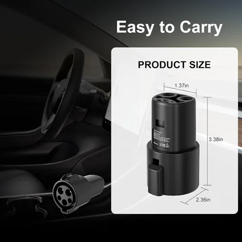 Vista 7 de Adaptador de cargador J1772 a Tesla, para Tesla Model-3/Y/X/S con adaptador de carga conectora certificado de seguridad, carga rápida máx 80A 250V