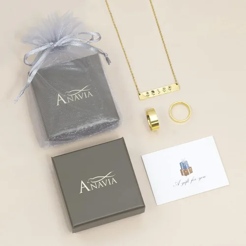 Vista 7 de Anavia -Build Your Own Bouquet- Birthmonth Flowers Necklace, Personalized Engraved Floral Coin Necklace, Customized Birthday Gifts Love Jewelry for