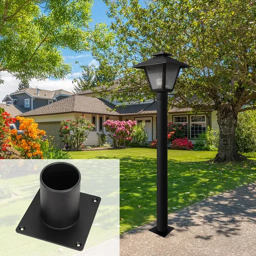 Vista 5 de Base de montaje en muelle, adaptador de montaje de muelle resistente para accesorios de luz de poste de 3 pulgadas, accesorios de montaje incluidos