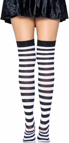 Vista 4 de Leg Avenue Medias de nailon a rayas para mujer, Multi