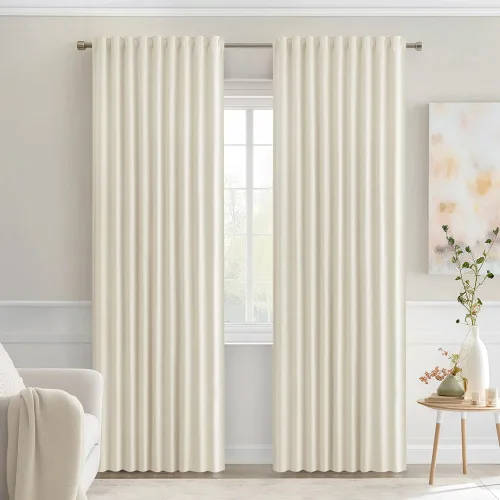 Vista 11 de MIULEE Cortinas opacas con pestaña trasera de 63 pulgadas de largo, juego de 2 paneles para sala de estar, dormitorio, privacidad, bolsillo
