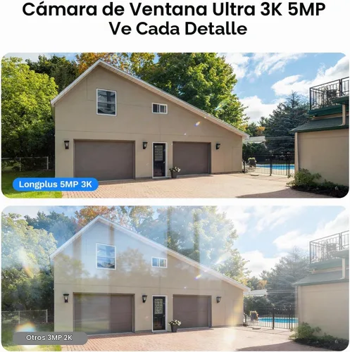 Vista 2 de LongPlus Cámara de la ventana de 5MP 3K para la seguridad casera, cámara