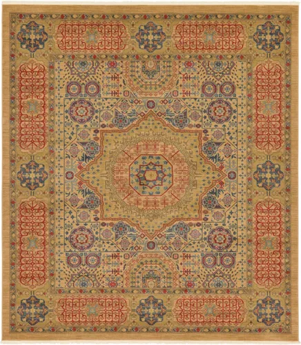 Vista 15 de Unique Loom Palace Collection - Alfombra bohemia tradicional, medallón, vintage (2 pies x 3 pies, rectangular, azul claro/bronceado)