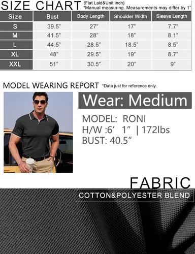 Vista 5 de dimidium Camisa polo de algodón de manga corta con cuello en V para hombre, estilo casual, elegante, ajuste regular, camiseta de punto Henley de golf
