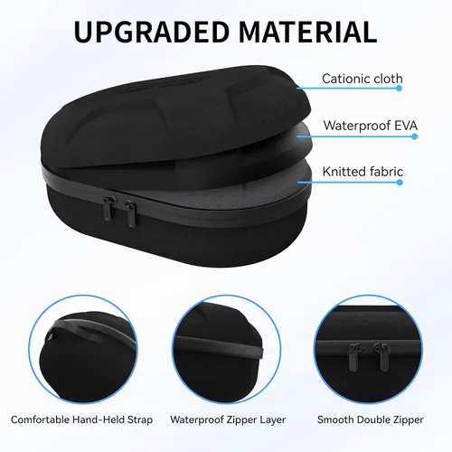 Vista 3 de Funda de transporte grande para accesorios Meta Quest 3, bolsa de almacenamiento Pro compatible con auriculares Oculus Quest 3 VR, correa de cabeza