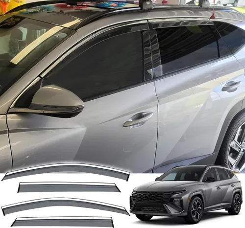 Vista 12 de Protector de lluvia adhesivo compatible con Toyota RAV4 2019-2025, protector de parabrisas de policarbonato, deflector de viento para ventana