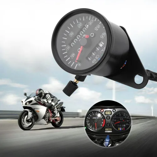 Vista 6 de Walfront Medidor universal del velocímetro del odómetro de la motocicleta con el indicador, medidor de velocidad para la motocicleta, instrumento