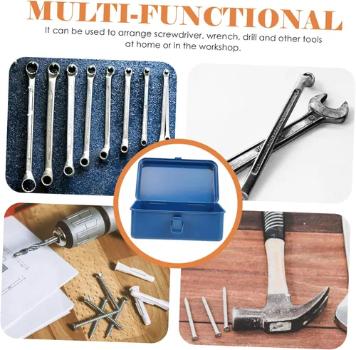 Vista 5 de Uonlytech Caja de herramientas portátil Caja de herramientas mecánica, implementos de tractor, caja de herramientas de reparación, caja