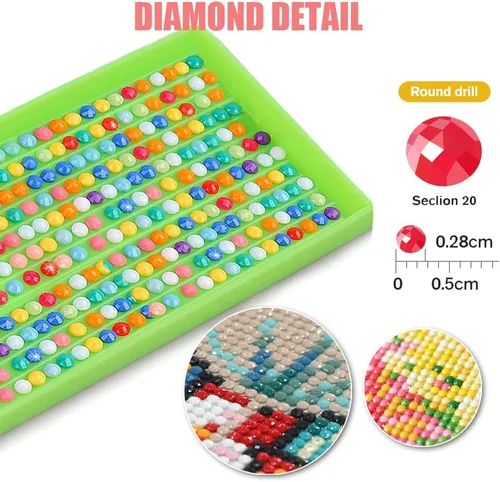Vista 6 de Kit de pintura de diamante 5D por números para adultos y niños, kits de pintura de diamante de paloma redonda de taladro completo, kits de arte