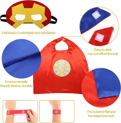 Vista 2 de DAOKEY Capas de superhéroe para niños de 3 a 10 años regalos para niños de dibujos animados disfraces de fiesta regalos de Pascua Navidad capas