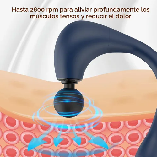 Vista 7 de Pistola de masaje de tejido profundo con mango extendido, revolucionario masajeador de espalda en forma de U, masajeador corporal para cuello