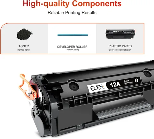 Vista 2 de ejet Cartucho de tóner de repuesto 12A para HP 12A Cartucho de tóner negro Q2612A para HP LaserJet 1010 1015 1012 1018 1020 1022 1022n 1022NW 3015