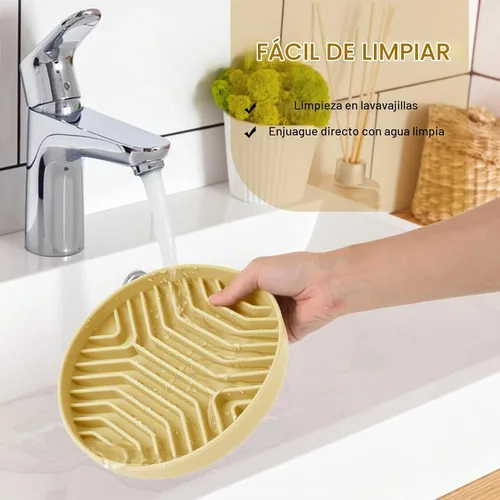 Vista 7 de Comederos de alimentación lenta para perros 2 piezas, cuencos de alimentación para perros de rompecabezas de silicona con ventosas, antiahogo Azul