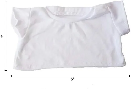 Vista 2 de Camiseta básica blanca de oso de peluche para 14 a 18 pulgadas, osos de peluche Vermont y haz tus propios animales de peluche