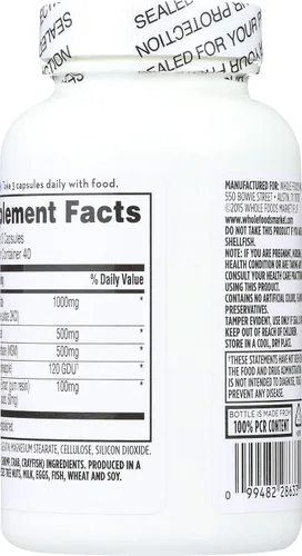 Vista 4 de 365 by Whole Foods Market, Glucosamina Condroitina y MSM, 120 ct