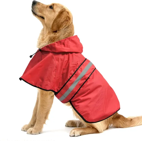 Vista 10 de Impermeables Reflectantes Impermeables para Perros - Chaqueta de Lluvia Ajustable para Cachorros, Chubasqueros Ligeros con Capucha para Perros