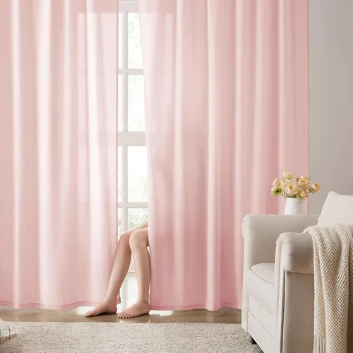 Vista 18 de HOMEIDEAS - Cortinas semitransparentes de privacidad blancas que no se transparentan, 52 x 96 pulgadas Blanco