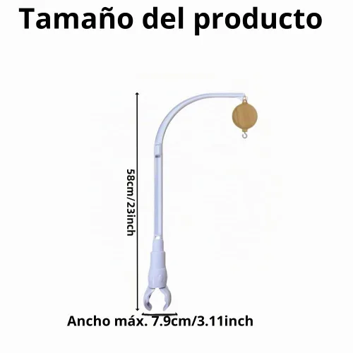 Vista 3 de Sweetfamily - Soporte de brazo móvil para cuna de bebé de 23 pulgadas