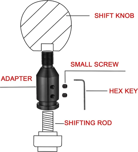Vista 3 de TOMALL Adaptador de perilla de cambio de aluminio universal M12X1.25 para accesorios de adaptador de cambio de coche sin rosca Compatible con BMW