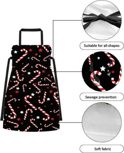 Vista 4 de Dreaweet Delantal de cocina unisex con cuello ajustable de Navidad