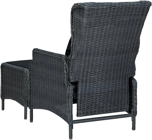 Vista 8 de Ensemble de salle à manger extérieur 9 piezas gris foncé, mesa rectangular et 6 chaises avec primos, résistant aux intempéries pour jardín, terraza