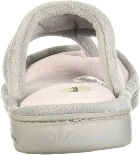 Vista 3 de Pantuflas Dearfoams Melanie de microfibra, con color combinado, con tira, para mujer