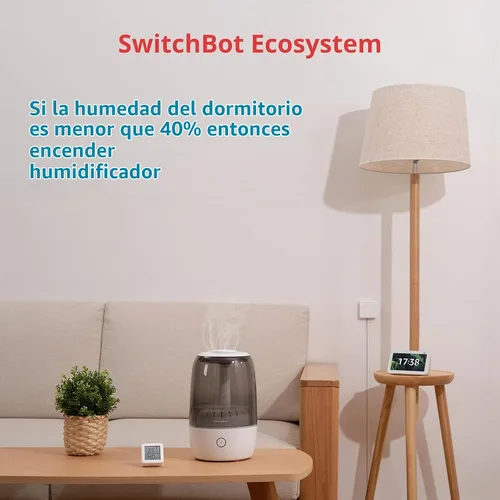 Vista 6 de SwitchBot Termómetro higrómetro inteligente, higrómetro medidor de humedad interior, sensor de punto de rocío/VPD/humedad absoluta, monitor
