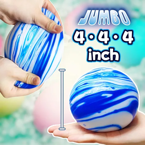 Vista 4 de Pelotas Gigantes Antiestrés para Niños y Adultos - Pelotas de Masa Jumbo Esponjosas Juguete Fidget - Tirar, Estirar y Apretar Pelota Antiestrés