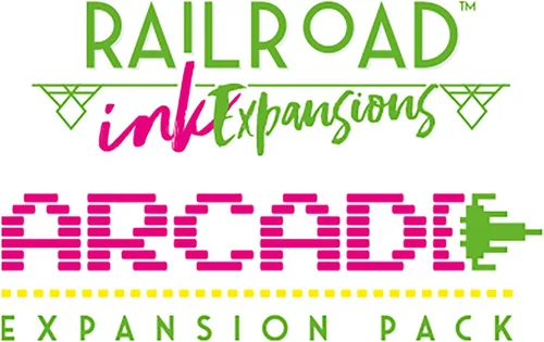 Vista 5 de Horrible Guild: Railroad Ink Challenge: Arcade Expansion Pink, se pueden agregar expansiones a cualquier juego base de desafío de tinta