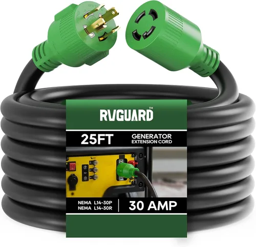 Vista 12 de RVGUARD Cable de extensión de generador de 4 puntas, 30 amperios y 50 pies