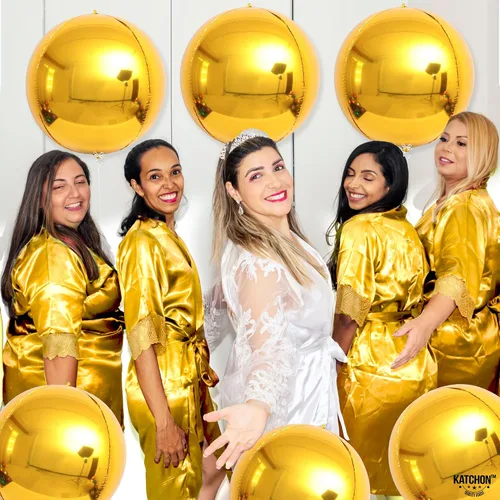 Vista 4 de KatchOn, Globo grande de aluminio dorado de 22 pulgadas, paquete de 6, globos gigantes negros metálicos, 22 pulgadas, paquete de 6, globos de Mylar