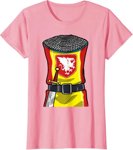 Vista 14 de Disfraz medieval de caballero de Halloween, camiseta para niños con espada de armadura, Negro, S