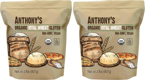 Vista 6 de Anthony's - Gluten de trigo vital orgánico, 2 libras, alto en proteínas, vegano, sin OGM, apto para dieta Keto, bajo en carbohidratos